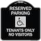 Signmission Reserved Parking Tenants No Visitors W/ Graphic Heavy-Gauge Aluminum Sign, 18" x 18", BS-1818-23005 A-DES-BS-1818-23005 - alternate 1